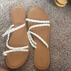 Women's White Braided Sandals